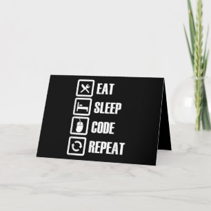 Eat Sleep Code Repeat Coding Programming Engineer Card