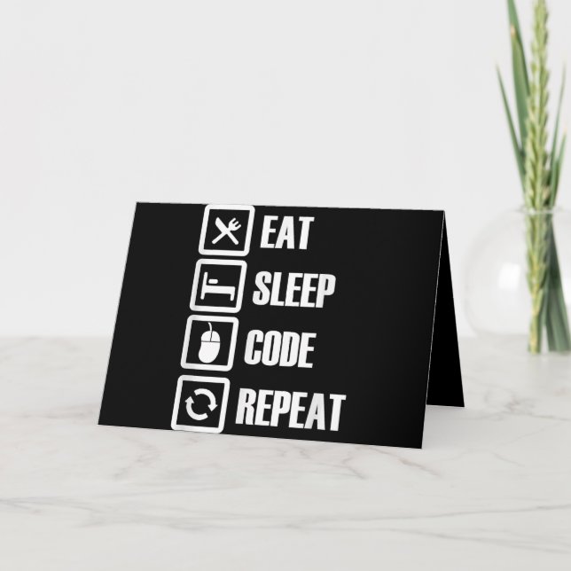 Eat Sleep Code Repeat Coding Programming Engineer Holiday Card (Front)