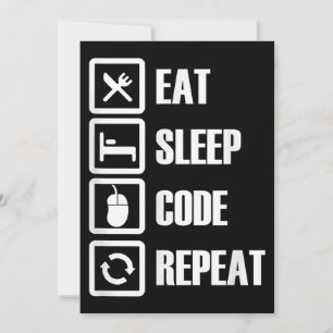 Eat Sleep Code Repeat Coding Programming Engineer Thank You Card