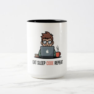 Eat Sleep Code Repeat Funny Coffee Mug for Program