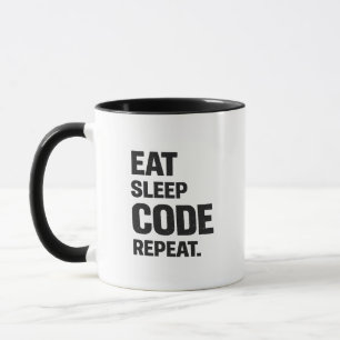 Eat Sleep Code Repeat – Funny Programmer Humor Mug
