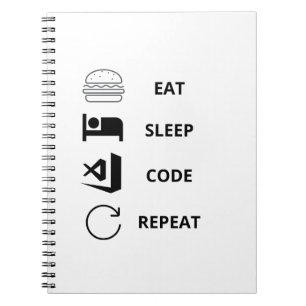 Eat Sleep Code Repeat Funy Programmers Notebook