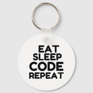 EAT SLEEP CODE REPEAT KEY RING