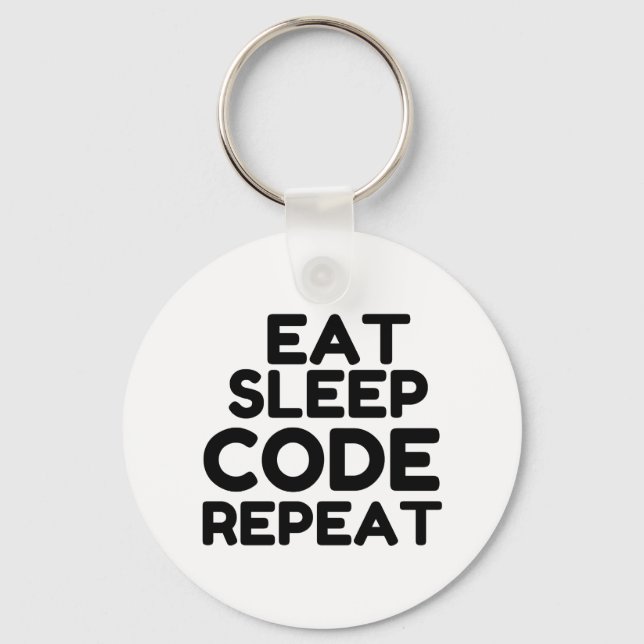 EAT SLEEP CODE REPEAT KEY RING (Front)