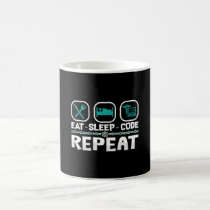 Eat Sleep Code Repeat Medical Coder ICD Coding Coffee Mug
