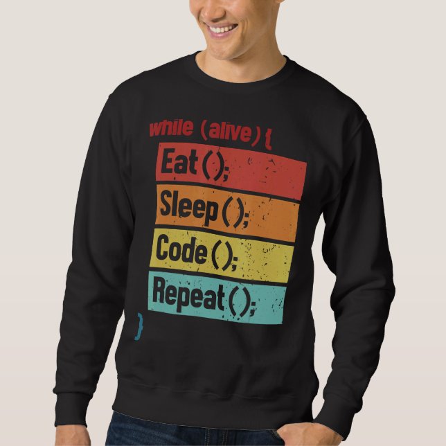 Eat Sleep Code Repeat Software Developer It Tech 1 Sweatshirt (Front)