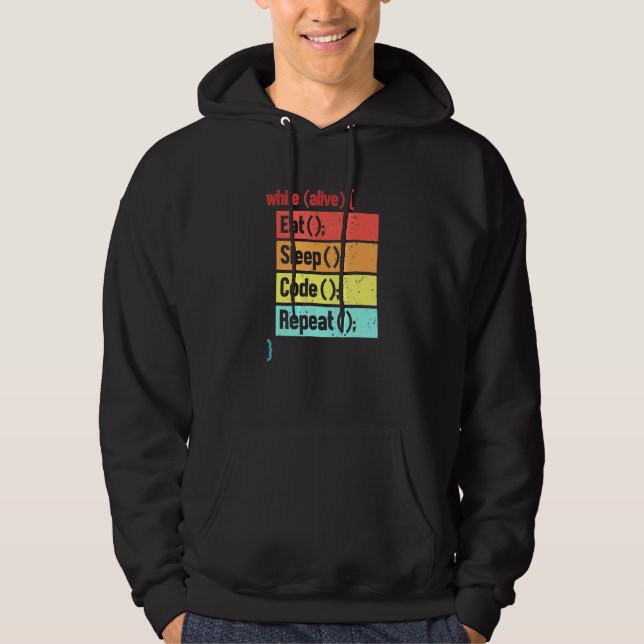 Eat Sleep Code Repeat Software Engineer Developer  Hoodie (Front)