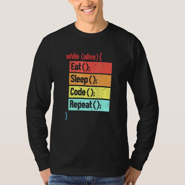Eat Sleep Code Repeat Software Engineer Developer  T-Shirt (Front)