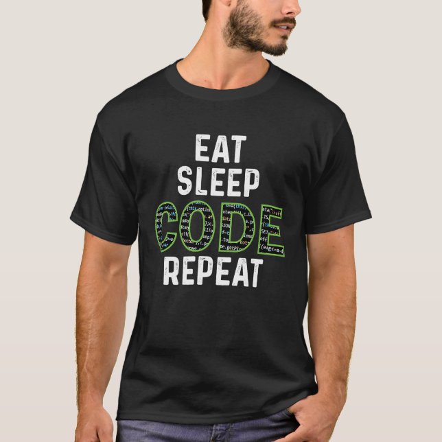 Eat Sleep Code Repeat T-Shirt (Front)