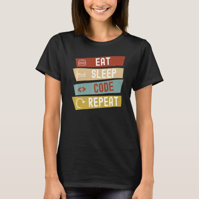 Eat Sleep Code Repeat T-Shirt (Front)