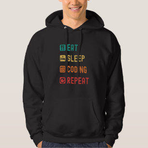 Eat sleep coding repeat with tick check boxes hoodie