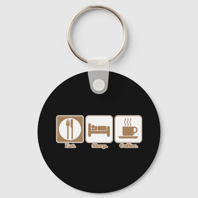 eat sleep coffee key ring (Front)