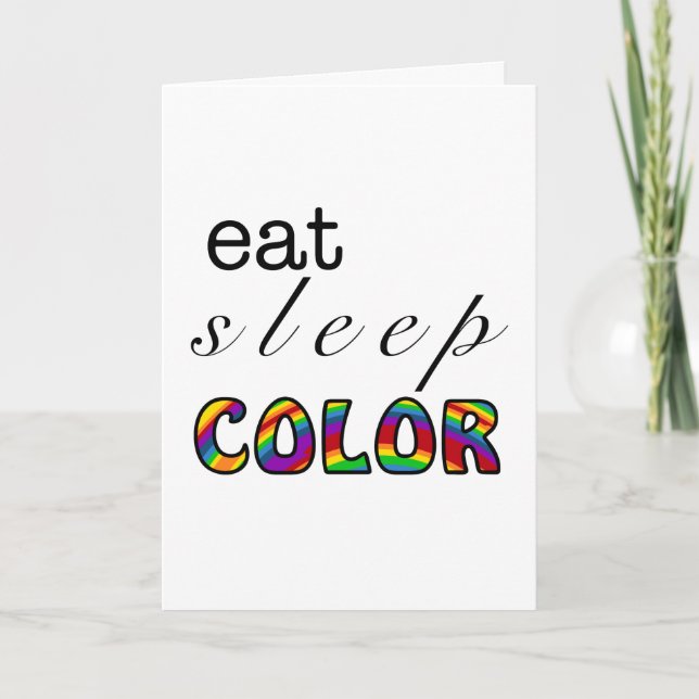 Eat Sleep Colour Rainbow Design Card (Front)