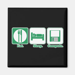 eat sleep computer (green) magnet