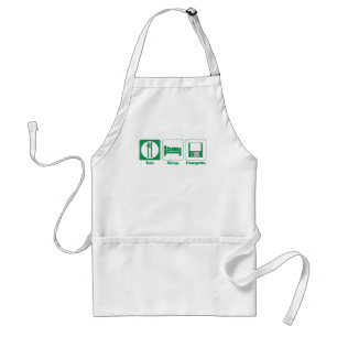 eat sleep computer (green) standard apron
