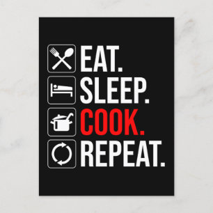 Eat. Sleep. Cook. Repeat Postcard