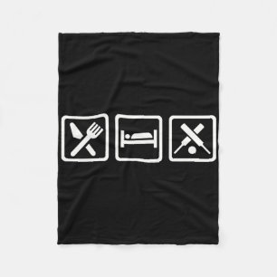 Eat Sleep Cricket Fleece Blanket