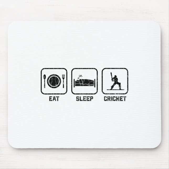 Eat Sleep Cricket Funny Graphic For Player  Mouse Pad (Front)
