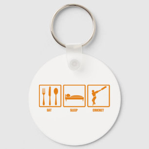 Eat Sleep Cricket Key Ring