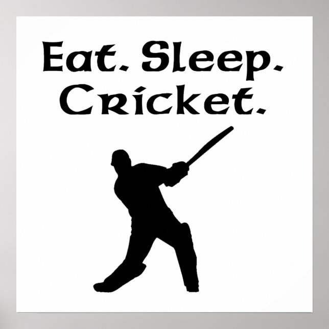 Eat Sleep Cricket Poster (Front)