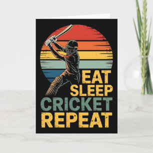Eat Sleep Cricket Repeat Cricket Quote  Card
