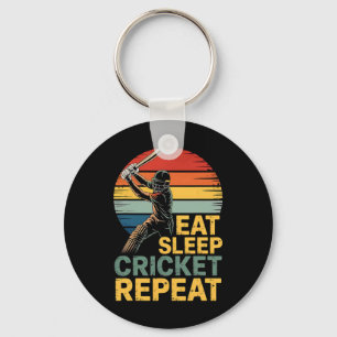 Eat Sleep Cricket Repeat Cricket Quote Key Ring