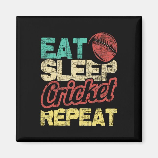 Eat Sleep Cricket Repeat - Cricketer Tsman Tting B Magnet (Front)