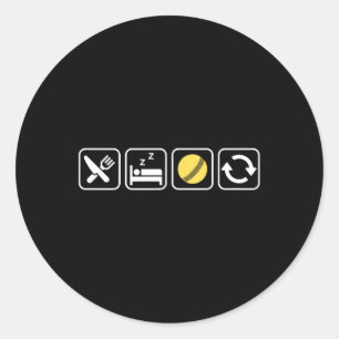 Eat Sleep Cricket Repeat For Cricket Sporting Love Classic Round Sticker