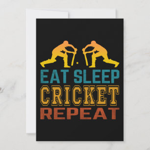 Eat Sleep Cricket Repeat Invitation