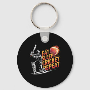 Eat Sleep Cricket Repeat Sports Lover Cricket Fan  Key Ring