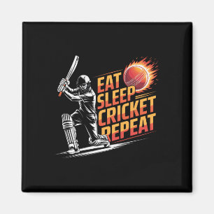 Eat Sleep Cricket Repeat Sports Lover Cricket Fan Magnet