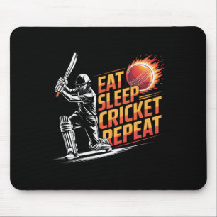 Eat Sleep Cricket Repeat Sports Lover Cricket Fan Mouse Pad