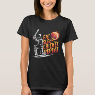 Eat Sleep Cricket Repeat Sports Lover Cricket Fan  T-Shirt