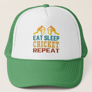 Eat Sleep Cricket Repeat Trucker Hat