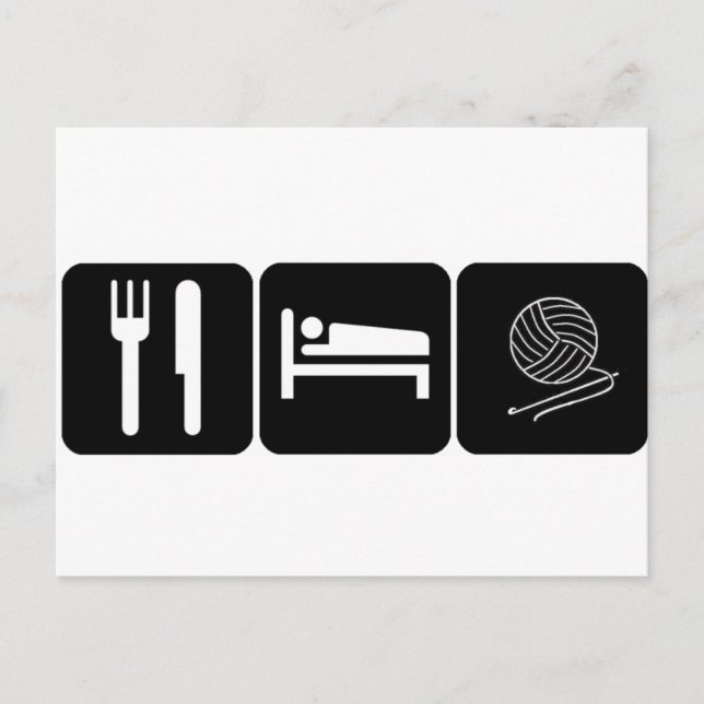 Eat, Sleep, Crochet Postcard (Front)