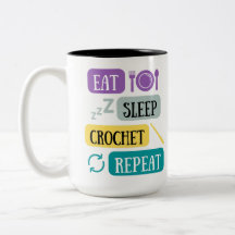 Eat sleep crochet repeat personalised