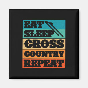 Eat Sleep Cross Country Repeat Skier Winter Sports Magnet