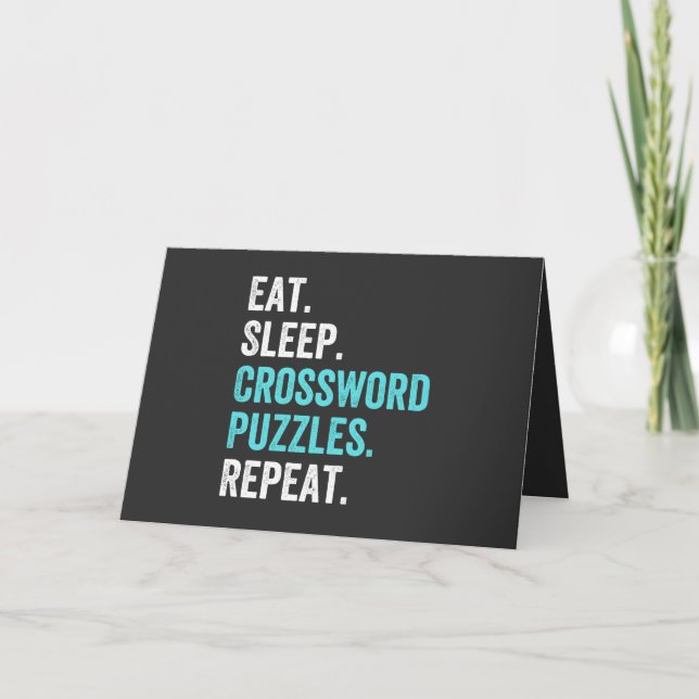 Eat.Sleep. Crossword Puzzles. Repeat. Holiday Card (Front)