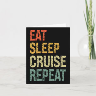 Eat Sleep Cruise Repeat Family Couple Beach Holida Card