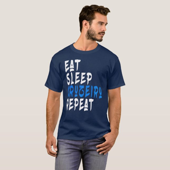 Eat Sleep Cruzeiro Repeat football T-Shirt (Front Full)