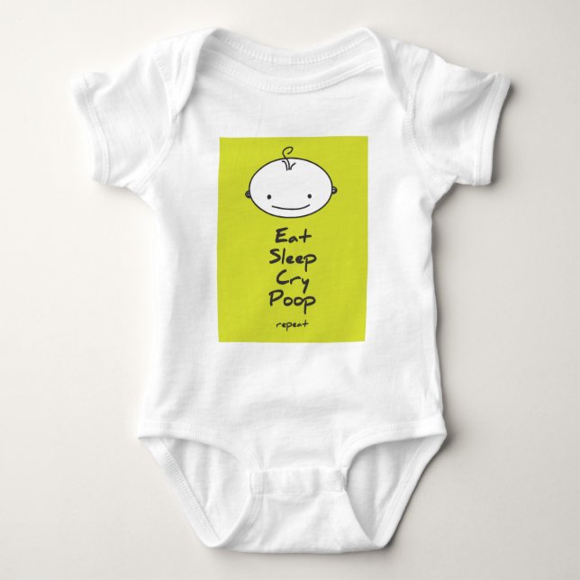 Eat Sleep Cry Poop Repeat Baby Bodysuit (Front)