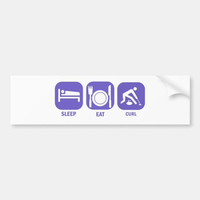 Eat Sleep Curl Bumper Sticker (Front)