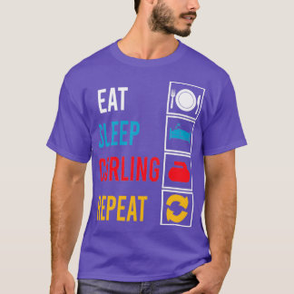 Eat Sleep Curling Repeat Sport Saying T-Shirt