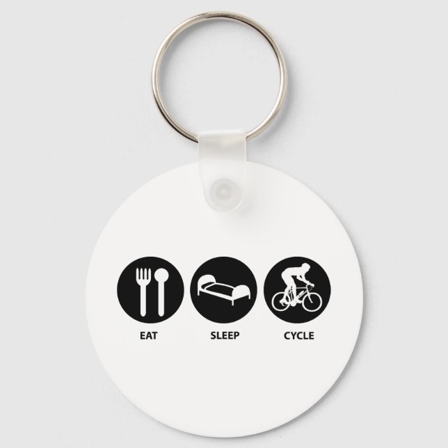 Eat Sleep Cycle Key Ring (Front)