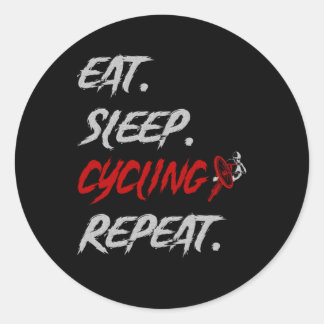 Eat Sleep Cycling Repeat Bicycle Hobby Classic Round Sticker