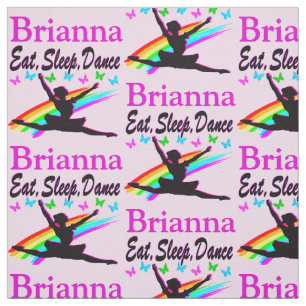 EAT, SLEEP, DANCE PERSONALIZED BALLERINA FABRIC
