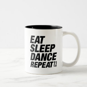 Eat Sleep Dance Repeat Two-Tone Coffee Mug