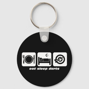 Eat sleep darts key ring