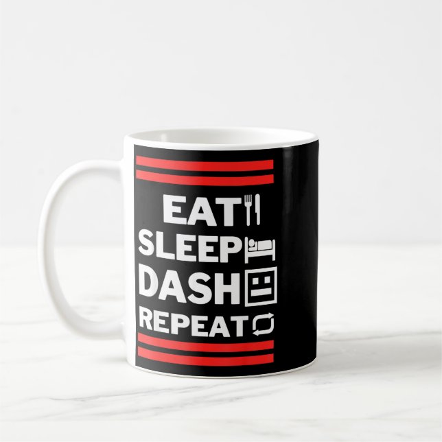 Eat Sleep Dash Repeat Video Game Coffee Mug (Left)