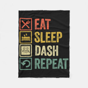 Eat Sleep Dash Repeat Video Game Geometry Video Ga Fleece Blanket